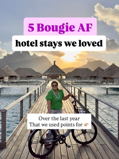🥳 Isn’t it absolutely crazy how points make bougie stays a reality? 

In the last year we’ve had some incredible stays!

🏆 Here are some of our favs… 

🌴 St Regis Bora Bora
502K points for 5 nights + $500/night to upgrade to overwater bungalow

🌺 Andaz Maui
45K points/night
(We’ve got this booked again for later this year! Truly one of our all time favs!)

🐪 Al Maha Dubai
Marriott property we booked using a 85K Marriott Free night certificate + topped off with 3K Marriott points
*This was one of my dream, one day, totally aspirational stays we got to make a reality last summer when we flew to Dubai on our way to Africa

💦 Arizona Biltmore
This hotel is usually around 95K points/night
Would be a great place to use a free night award

🇬🇧 Park Hyatt London
We stayed here last summer using 25K points/night and added a suite night upgrade award
We were shocked by the room size and how fancy this hotel was

🎢 Universal Grand Helios
While we LOVE our points, sometimes there’s a better way!
We used our $300 annual travel portal credit we get from Capital One Venture X Rewards Credit Card to stay one night here twice now. And we’ve got it booked again for later this year. This is my favorite Universal hotel and the convenience to Epic is…. epic ;) 

⁉️What are some of your favorites you’ve stayed at on points?!?