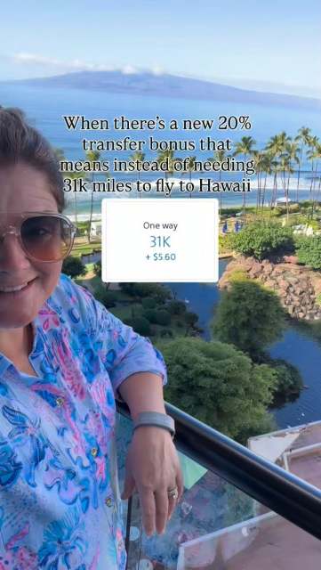 There’s a 20% transfer bonus to British Airways through March 2026. ✈️

You may have thought, “That’s only helpful if I want to go to London.” 🇬🇧

But remember…

Many times you can find American Airlines award seats through British Airways. 🙌

Which means you can sometimes book American Airlines routes using British Airways Avios for fewer points.

Example 👇
This American Airlines flight that costs 31K AA miles from Phoenix to Honolulu can be only 19K points when booked through British Airways with the transfer bonus. 🤯

🏝️
If you’re in an American Airlines hub, this could be an incredible way to stretch your points. 

This transfer bonus is one of those opportunities that can turn a good redemption into a GREAT one. 🔥

👉🏼 Comment  TB 
�and I’ll send you all the details on this transfer bonus!

**I never recommend transferring points speculatively. Once you transfer your points, it’s permanent. So find the flight option first and then transfer points if this bonus works for you.